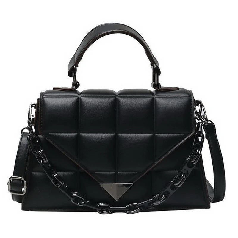 Women's Flap Bag Pu Leather Shoulder Bag Diamond Plaid Purse