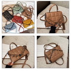 Women's Flap Bag Pu Leather Shoulder Bag Diamond Plaid Purse