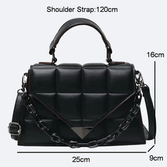 Women's Flap Bag Pu Leather Shoulder Bag Diamond Plaid Purse