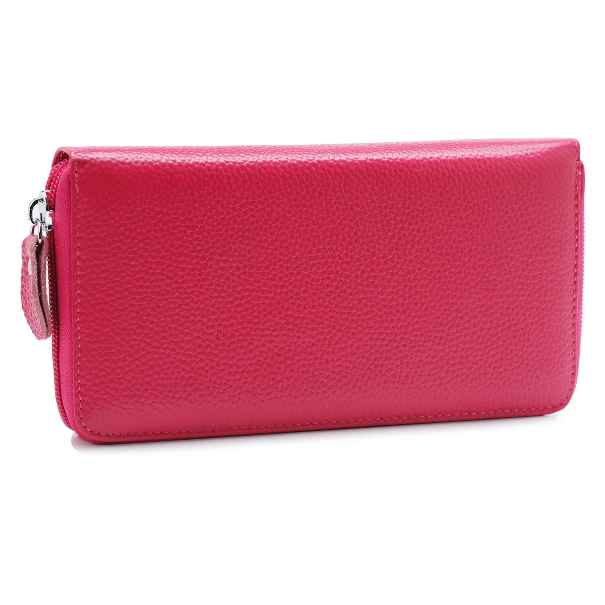 RFID Blocking Leather Long Wallet Zipper Card Bag