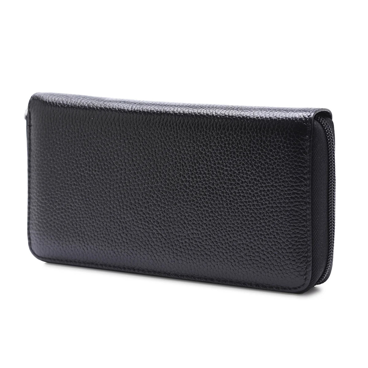 RFID Blocking Leather Long Wallet Zipper Card Bag