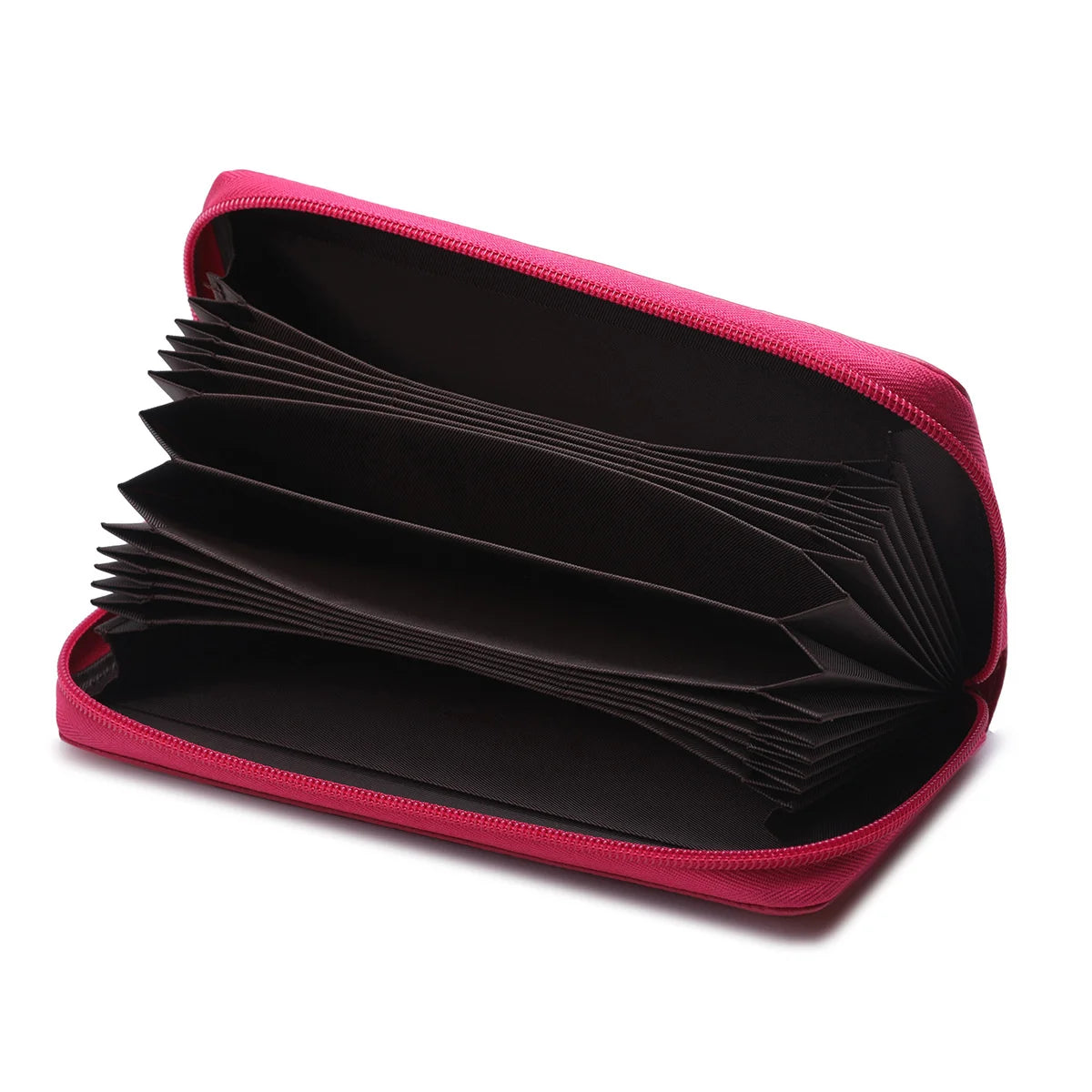 RFID Blocking Leather Long Wallet Zipper Card Bag