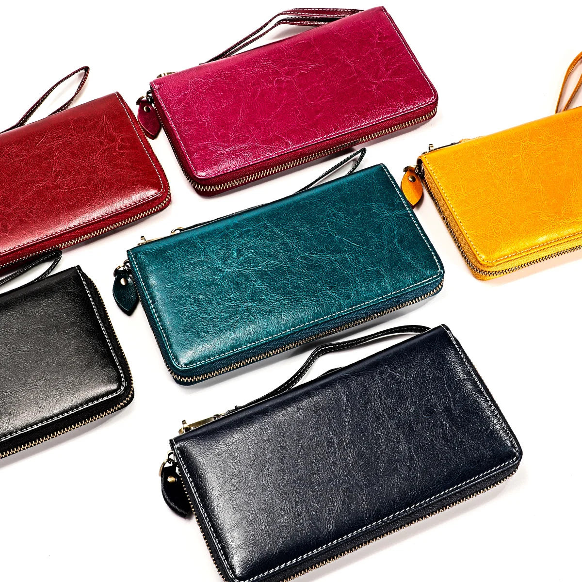 RFID Leather Lady's Wallet Large Capacity Card Pocket