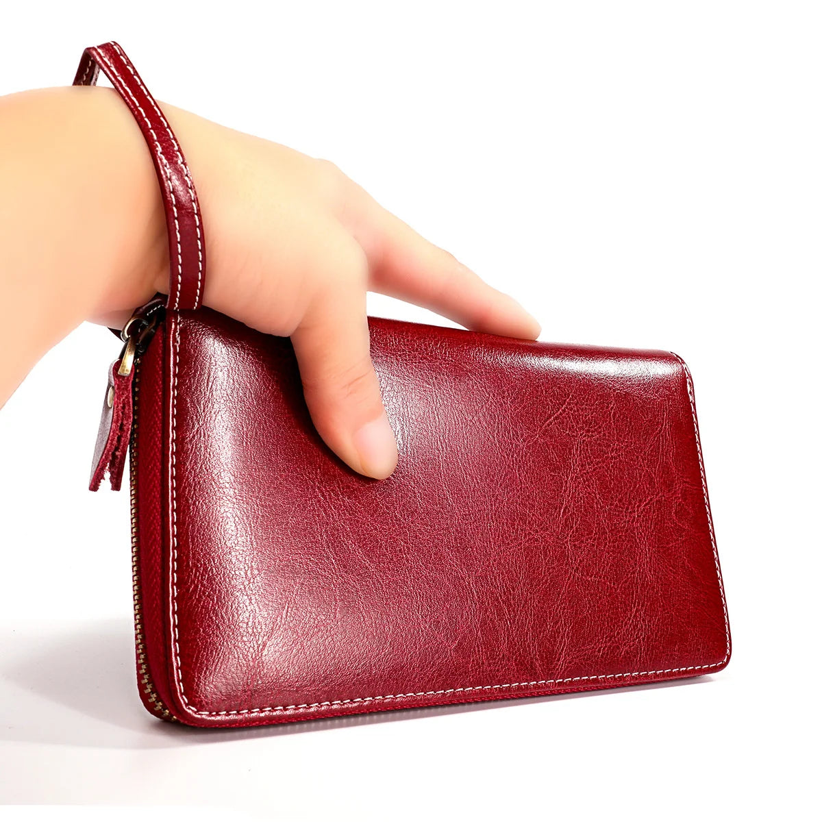 RFID Leather Lady's Wallet Large Capacity Card Pocket