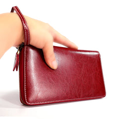 RFID Leather Lady's Wallet Large Capacity Card Pocket