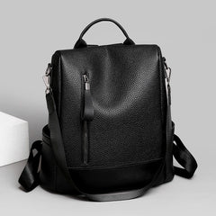 Retro Leather Women's Backpack for Teenage Girls