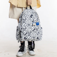 Cartoon Printing Backbag Waterproof Nylon School Bag Teenage Girl Bookbag