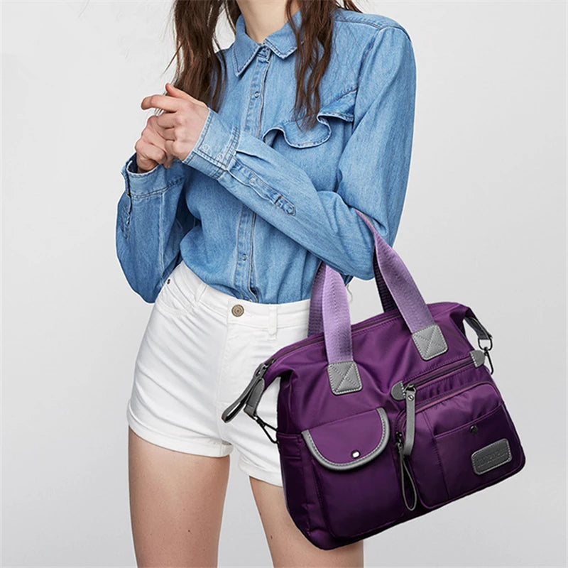 Waterproof Nylon Shoulder Bag Ladies Tote Large Capacity Mummy Bag