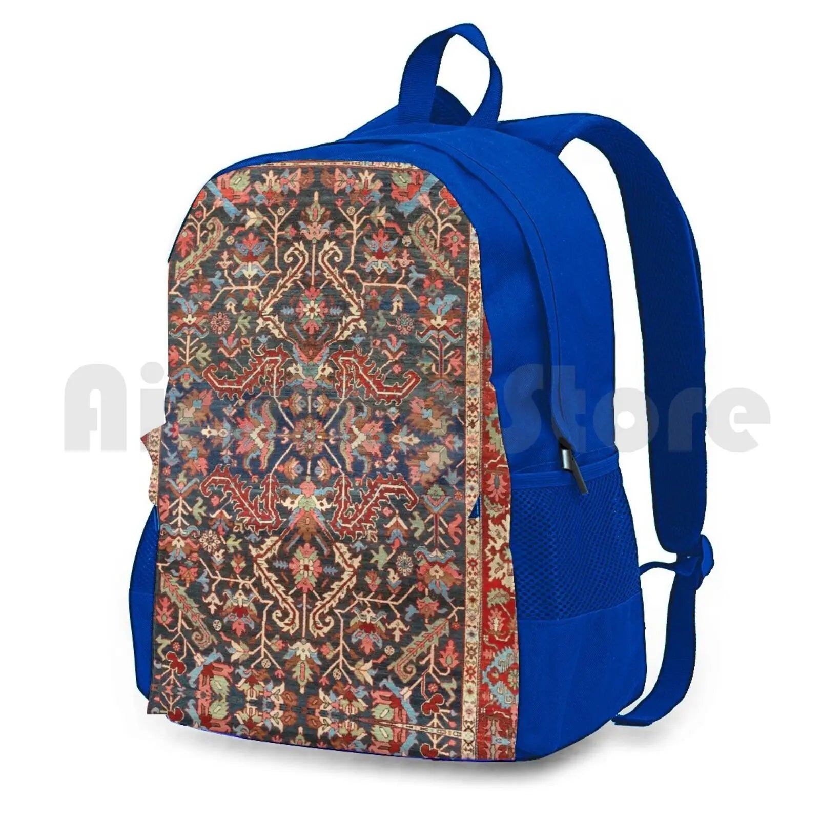 Vintage Persian Rug Floral Print Outdoor Hiking Backpack