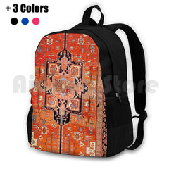 Vintage Persian Heriz Serapi Rug Print Backpack