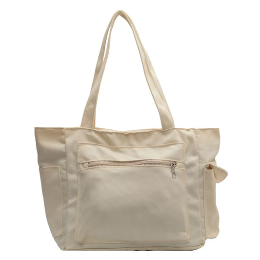 Autumn Canvas Handbags Multi-pocket Shoulder Bags Women Casual Satchel Hobo