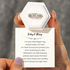 Anxiety Stress Fidget Ring with Wish Card - Gift for Daughter Granddaughter