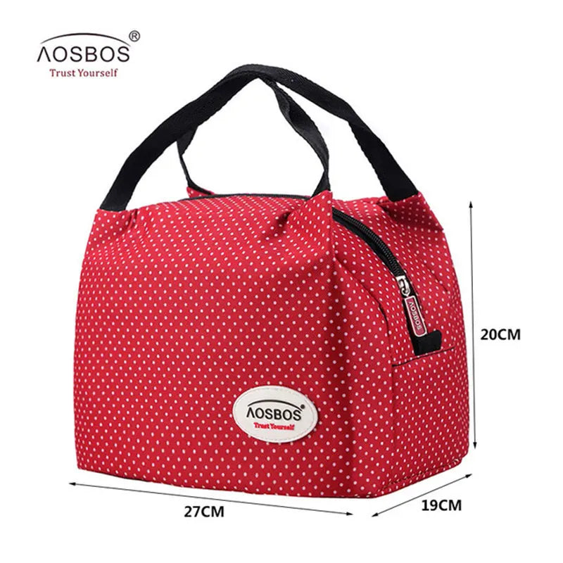 Canvas Portable Cooler Lunch Bag Thermal Insulated Food Storage Handbag