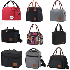Canvas Portable Cooler Lunch Bag Thermal Insulated Food Storage Handbag
