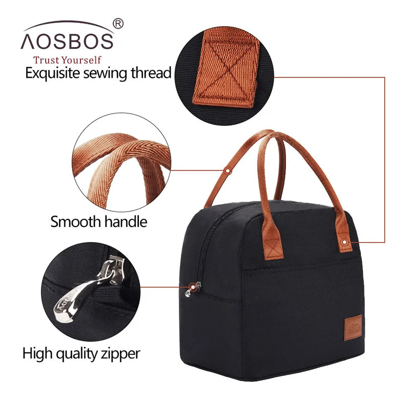 Large Thermal Insulated Lunch Bag for Men Women Kids