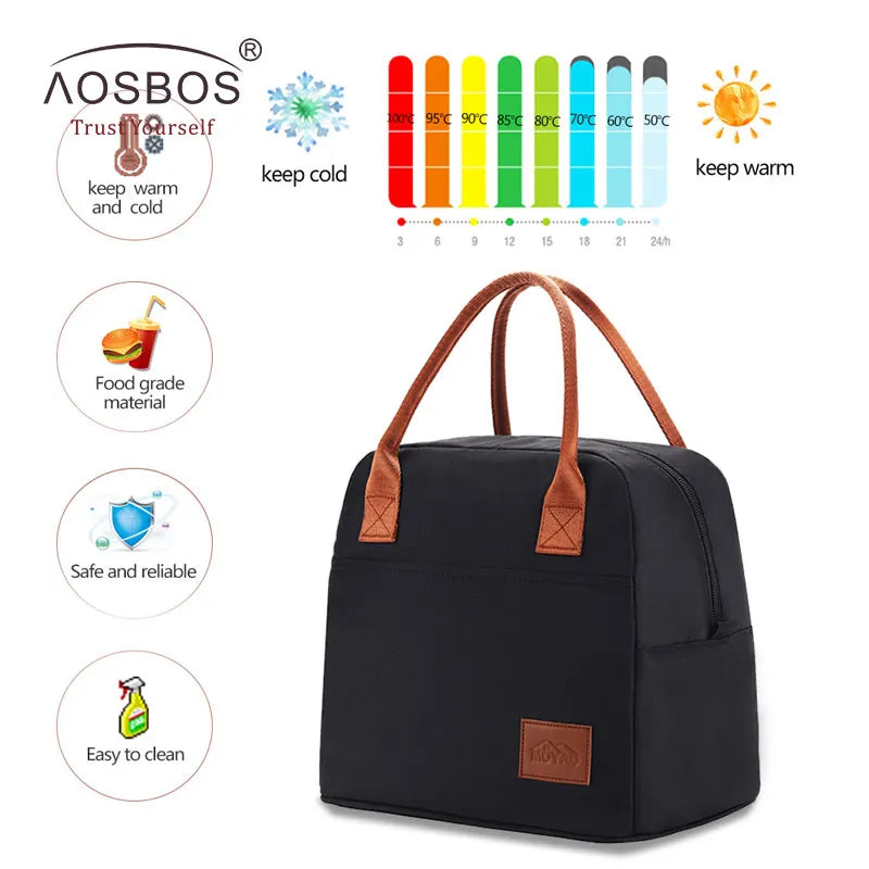 Large Thermal Insulated Lunch Bag for Men Women Kids