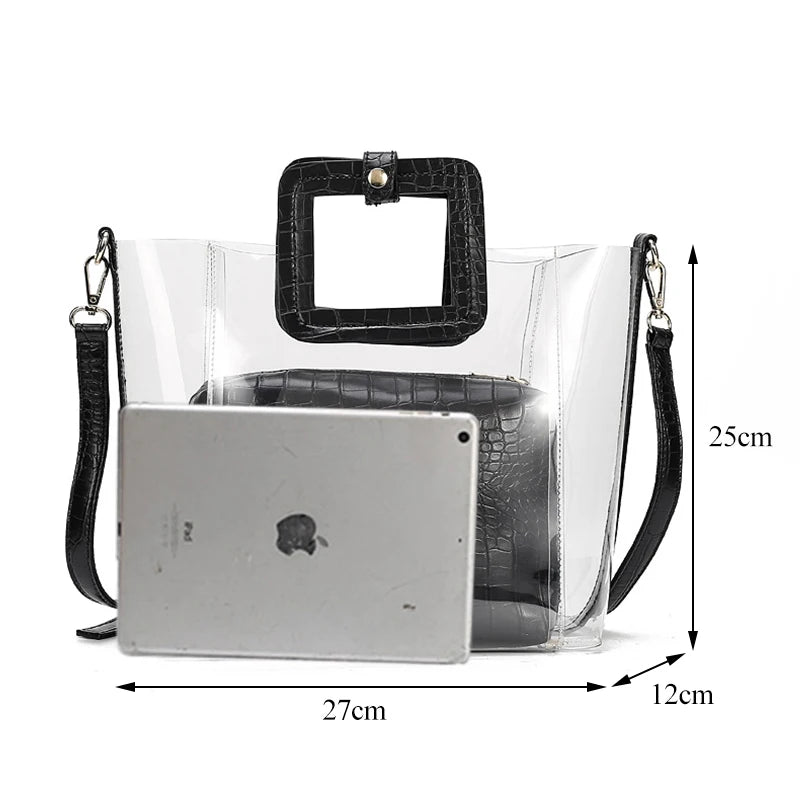 Crocodile Pattern PVC Handbag Composite Bag Sweet Shoulder Bags