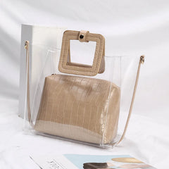 Crocodile Pattern PVC Handbag Composite Bag Sweet Shoulder Bags