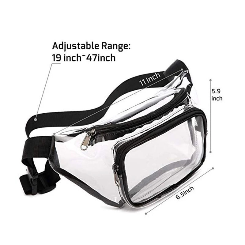 Transparent Waterproof PVC Waist Bag for Women Girl Fanny Packs Casual Travel
