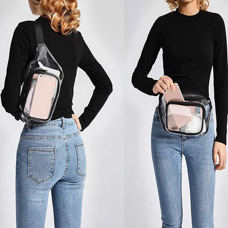 Transparent Waterproof PVC Waist Bag for Women Girl Fanny Packs Casual Travel