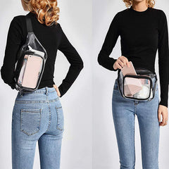 Transparent Waterproof PVC Waist Bag for Women Girl Fanny Packs Casual Travel