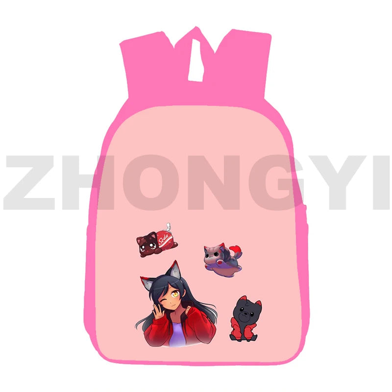 Aphmau 3D Anime School Backpack Pink Cat Travel Bag