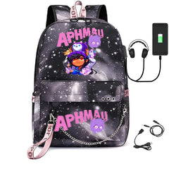 Aphmau Laptop USB Bag Canvas Shoulder Backpack with Pencil Case