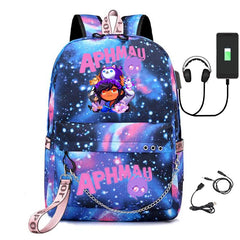 Aphmau Laptop USB Bag Canvas Shoulder Backpack with Pencil Case
