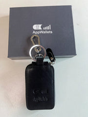 Leather Car Key Chain Keychain Holder Metal Hook Zipper Bag