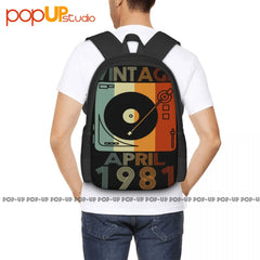 April 1981 40th Birthday Gift 40 Years Old Backpack Large Capacity Beach Bag