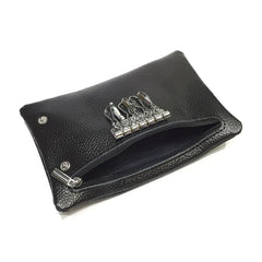 Real Leather Key Wallet Solid Colors Key Organizer Key Holder
