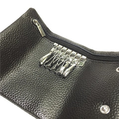 Real Leather Key Wallet Solid Colors Key Organizer Key Holder