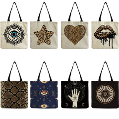 Customizable Art Eye Print Beach Bag Tote Handbag