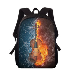 Violin Pattern School Bag for Girls Music Note Elementary School Backpack