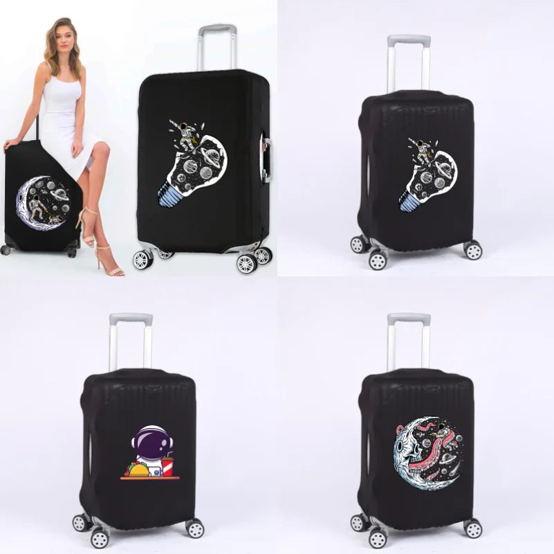Astronaut Pattern Luggage Cover Protects 18-32 Inch Suitcases