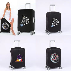 Astronaut Pattern Luggage Cover Protects 18-32 Inch Suitcases