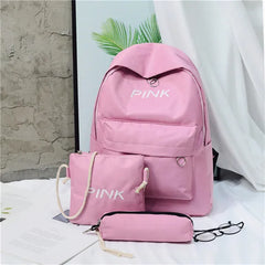 Attra-Yo 3Set Women Backpack Student Bag Lightweight Multifunction