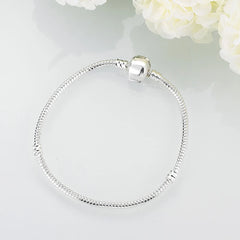 925 Silver Snake Chain Bracelet for Charm Beads DIY Jewelry