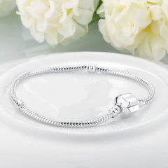 925 Silver Snake Chain Bracelet for Charm Beads DIY Jewelry