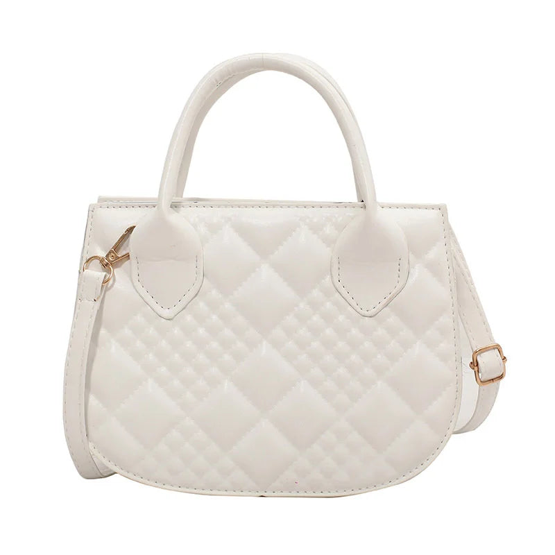 Autumn Winter Lingge Retro Niche Cross Texture Tote Handbag