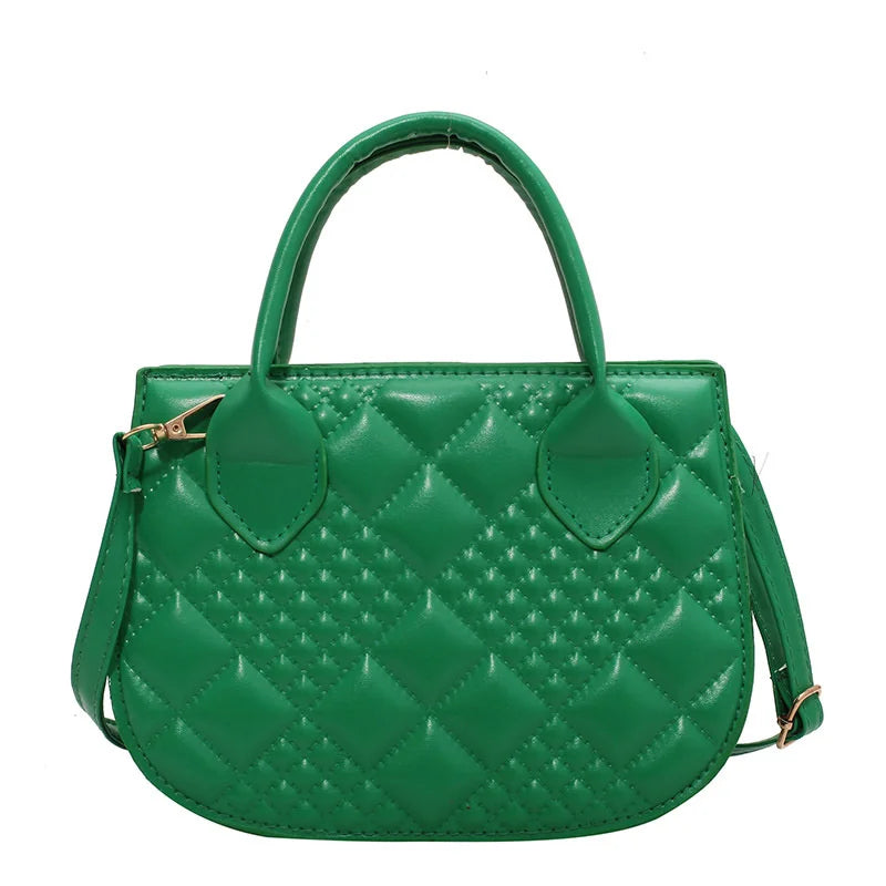 Autumn Winter Lingge Retro Niche Cross Texture Tote Handbag