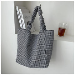 Plaid Tote One-shoulder Canvas Bag