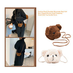 Autumn Fur Crossbody Bag Soft Warm Plush Bear Handbag Women