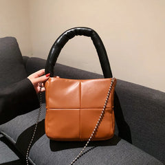 Autumn Plaid Shoulder Bag for Women Large-Capacity Handbag