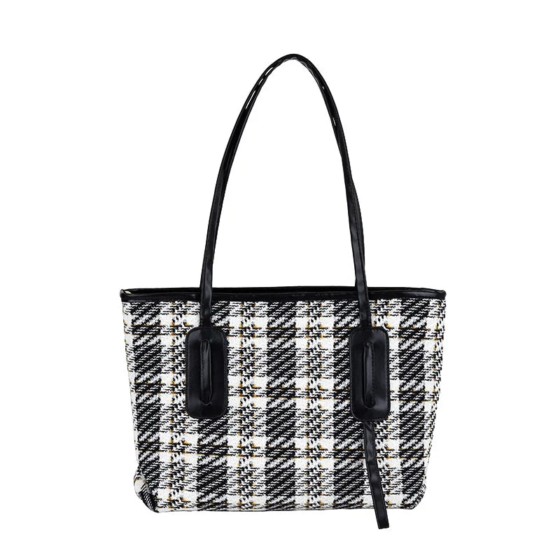 Autumn Plaid Tote Bag Hand-held Shoulder Bag
