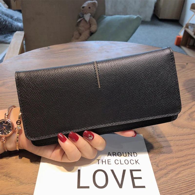 Leather Long Wallets For Women Purse Business Wallet Billfold