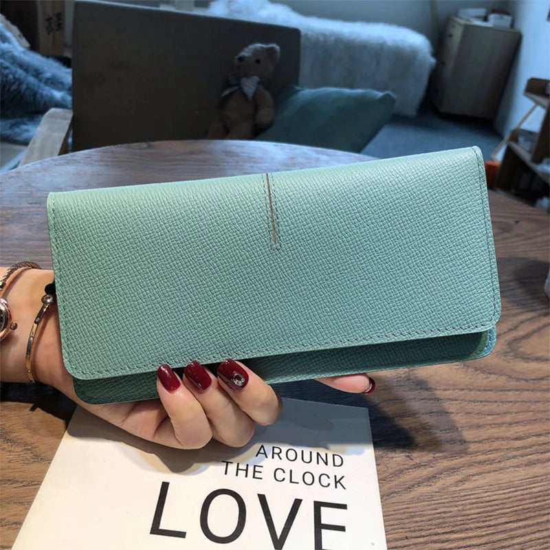 Leather Long Wallets For Women Purse Business Wallet Billfold
