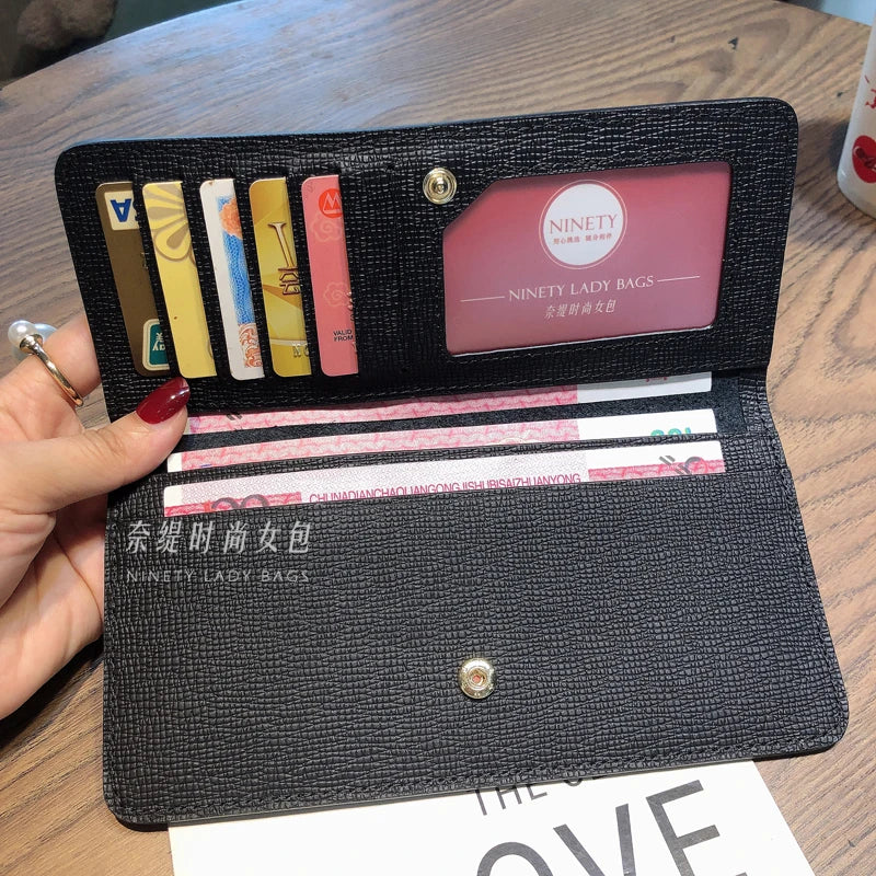 Leather Long Wallets For Women Purse Business Wallet Billfold