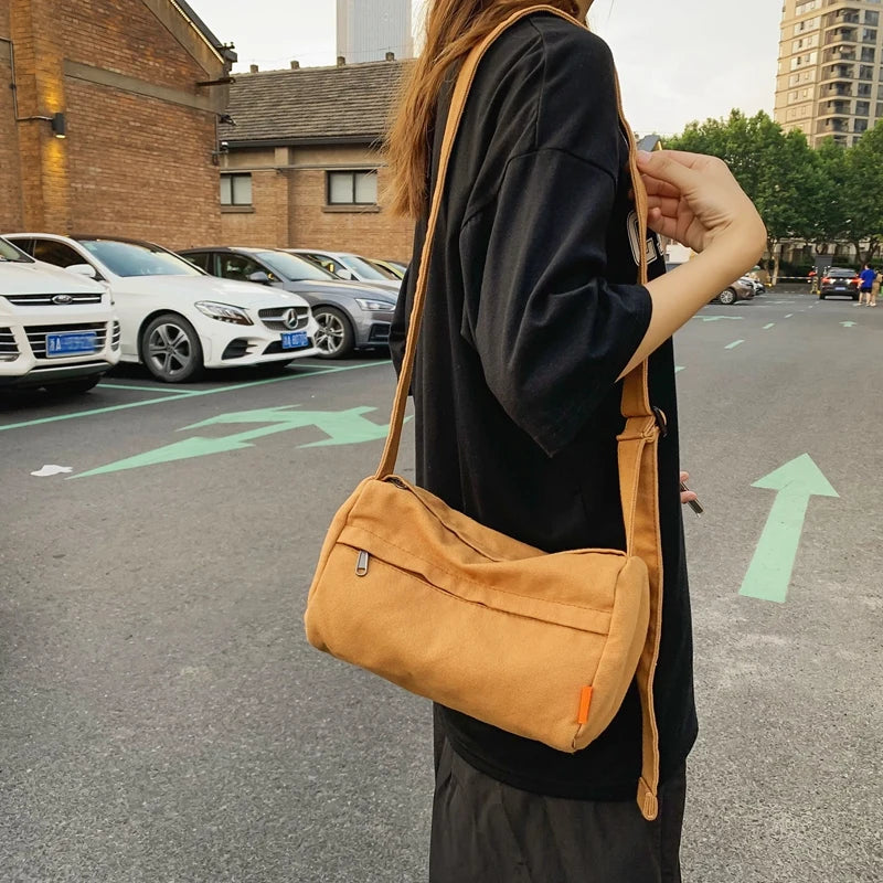 Canvas Crossbody Bag Women's Single Shoulder Mini Phone Bag Casual