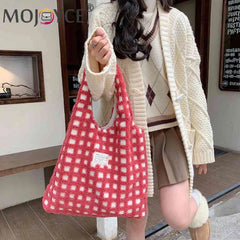Waffle Plaid Clutch Purse Large Capacity Handbag for Women Girls